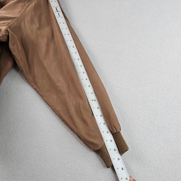 St John's Bay Bomber Jacket Men Large Brown Full Zip Lined Classic Ribbed Cuffs - Picture 5 of 15